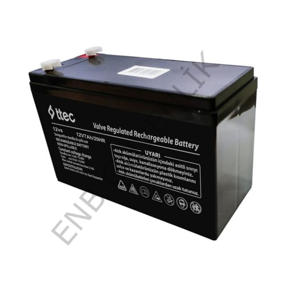 Ttec 12V 7Ah Bakımsız Kuru Akü