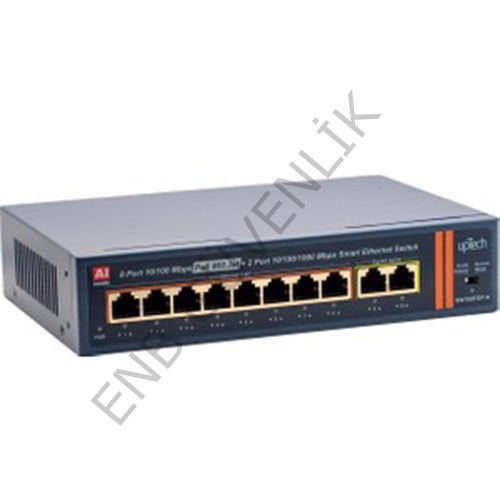 upTech SW108FGP-A 8 Port 10/100M PoE+ 2 Port 10/100/1000M  Switch