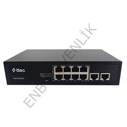 Ttec 10120P / AC100-240V / 120W / 8 Lİ POE SWİTCH