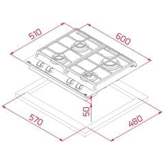 TEKA GZC 64320 XBC WH BEYAZ CAM OCAK 112570051