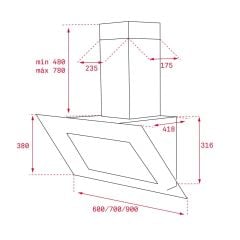 TEKA DVT 68660 TBS BK 60 CM DİKEY DAVLUMBAZ