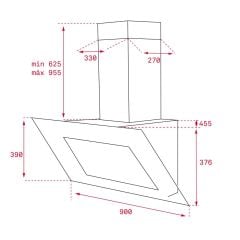 TEKA DLV 98660 ST TOS/ 90 cm Dikey Davlumbaz