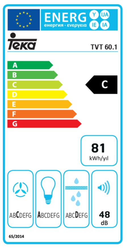 TEKA TVT 60.1  WH DUVAR TİPİ DAVLUMBAZ