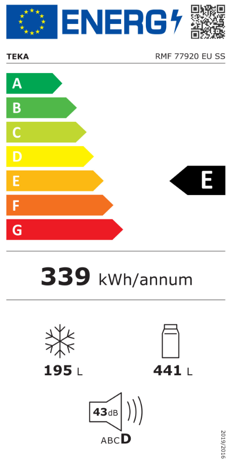 TEKA  TEŞHİRDEN SATILIK RMF 77920 4 KAPILI A++ ENERJİ SEVİYELİ 193 CM BUZDOLABI
