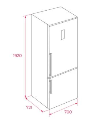 TEKA RBF 78720 GBK AB UZUN ÖMÜRLÜ NO FROST KOMBİ BUZDOLABI 192CM, 2 KAPILI VE IONCLEAN TEKNOLOJİLİ