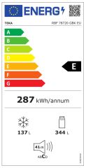 TEKA RBF 78720 GBK AB UZUN ÖMÜRLÜ NO FROST KOMBİ BUZDOLABI 192CM, 2 KAPILI VE IONCLEAN TEKNOLOJİLİ