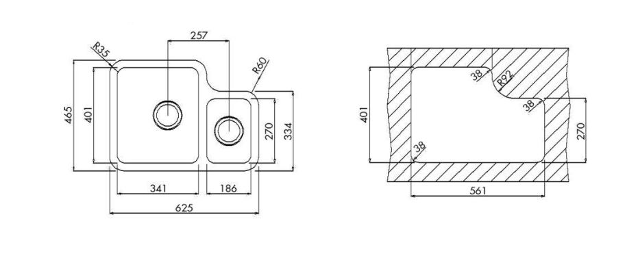 TEKA STAGE BE 1 ½ B 625 PASLANMAZ ÇELİK EVİYE