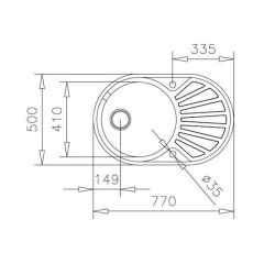 TEKA DR 77 1B 1D ANKASTRE PASLANMAZ ÇELİK EVİYE TEK GÖZ
