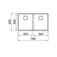 TEKA SQUARE 760 TG Çift Hazneli Tezgahaltı Tegranite Eviye