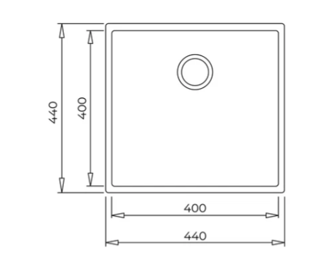 TEKA SQUARE 40.40 TG BLACK TEGRANİT TEZGAH ALTI EVİYE 115230025