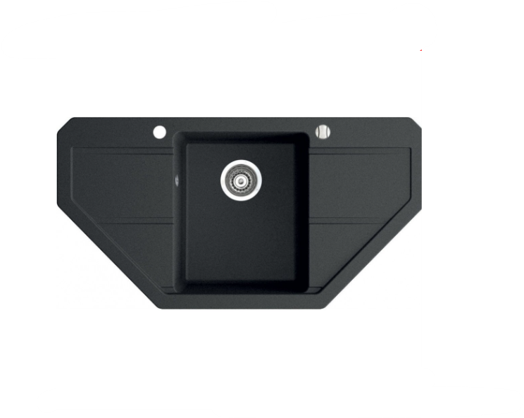 MARMORİN BARİO 960 KÖŞE GRANİT EVYE 1 GÖZLÜ DAMLALIKLI BLACK METTALİC