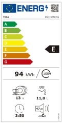 TEKA DSİ 46750 Fısıltı programlı ve hızlı programlı 60 cm entegre bulaşık makinesi 1 saat