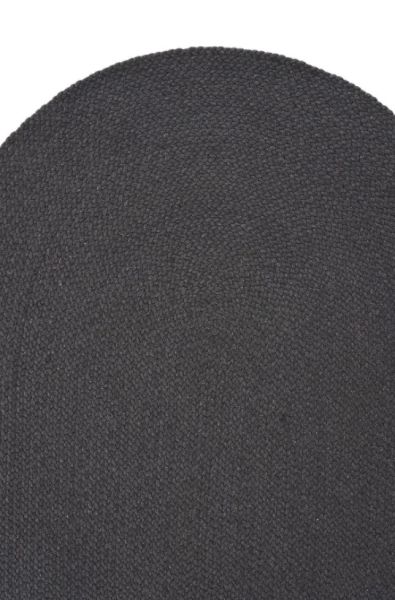 Lunox Antrasit Hasır Örgü Çift Taraflı Dokuma Yolluk Jüt Kilim Oval Banyo Paspası