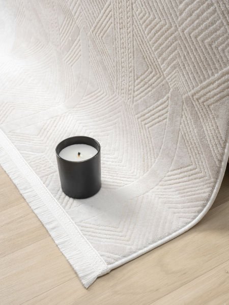 Seyran Vista 5116 Krem Salon Halısı Yolluk Yumuşak Tuşeli Modern Dokuma Makine Halısı