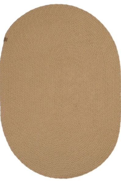 Lunox Kahve Hasır Örgü Çift Taraflı Dokuma Yolluk Jüt Kilim Oval Banyo Paspası