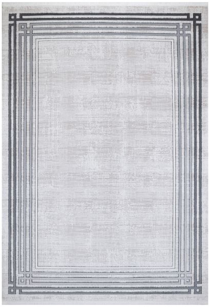 Türkmen Halı Mystik 20405 Gri Çerçeveli Modern Salon Halısı 80x300
