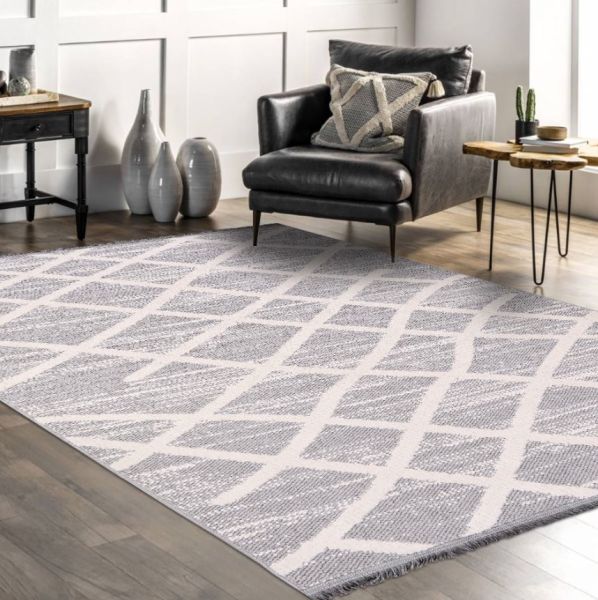 Crea Belezza 8632BRK Soft Yumuşak Tuşeli Modern Halı Krem Gri My Crea Home