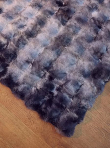 Ekstra Yumuşak Dokulu Multi Gri Bubble Tavşan Tüyü Darcio Yuvarlak Post Peluş Halı