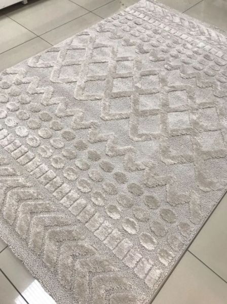 Padişah Glaze Koleksiyonu 68383 070 Bej Kabartmalı Yumuşak Dokuma Modern Salon Halısı