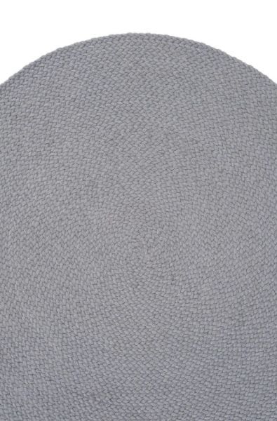Lunox Gri Hasır Örgü Çift Taraflı Dokuma Yolluk Jüt Kilim Yuvarlak Banyo Paspası