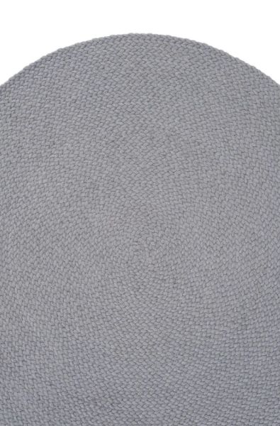 Lunox Gri Hasır Örgü Çift Taraflı Dokuma Yolluk Jüt Kilim Yuvarlak Banyo Paspası