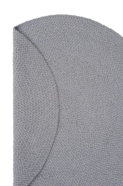 Lunox Gri Hasır Örgü Çift Taraflı Dokuma Yolluk Jüt Kilim Yuvarlak Banyo Paspası