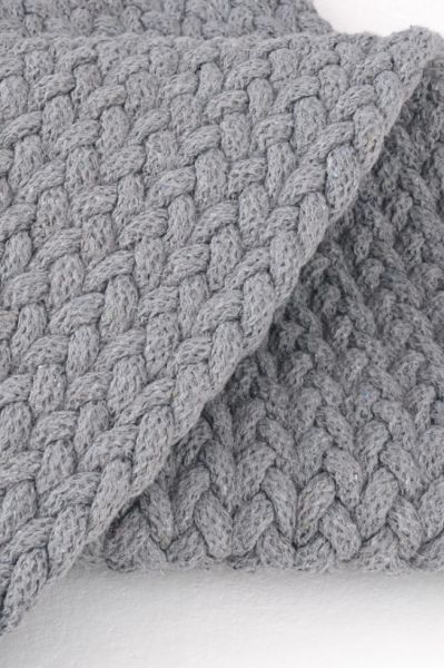 Lunox Gri Hasır Örgü Çift Taraflı Dokuma Yolluk Jüt Kilim Yuvarlak Banyo Paspası
