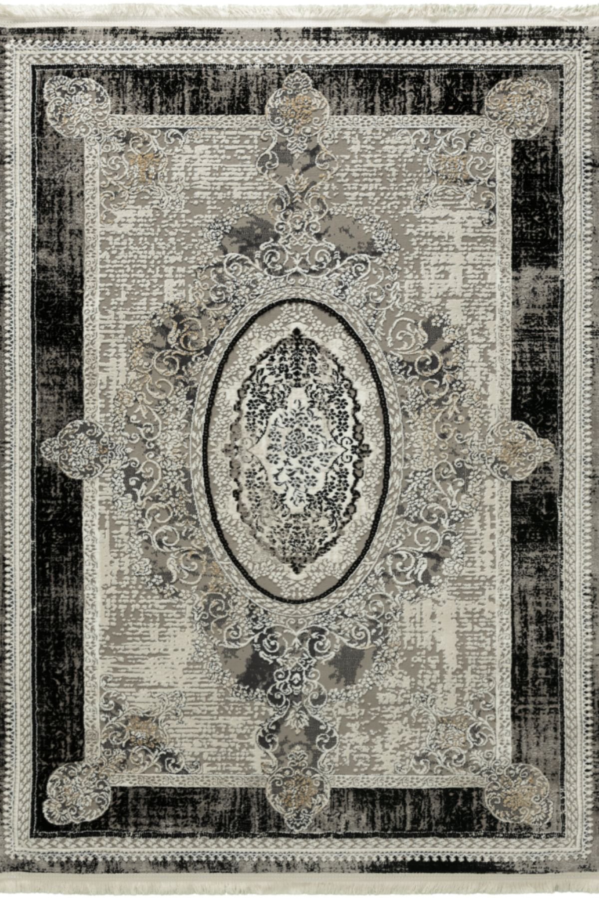 Tuğra Halı Astoria 10902 Siyah Gri Dokuma Modern Halı 160x230cm