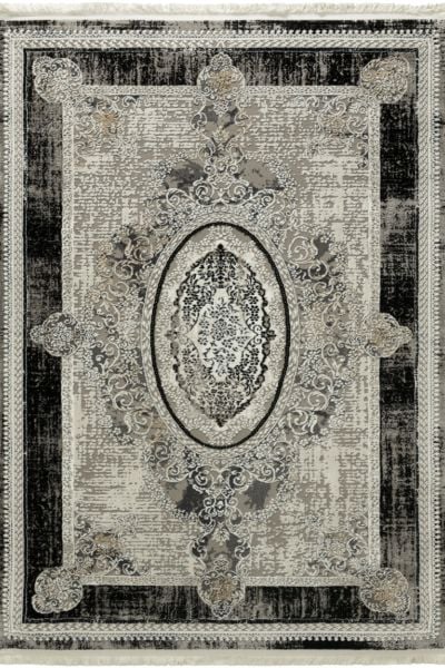 Tuğra Halı Astoria 10902 Siyah Gri Dokuma Modern Halı 160x230cm