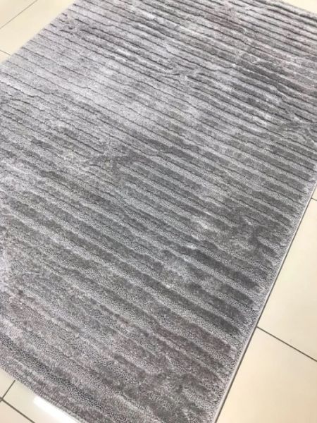 Padişah Glaze Koleksiyonu 68370 900 Gri Kabartmalı Yumuşak Dokuma Modern Salon Halısı
