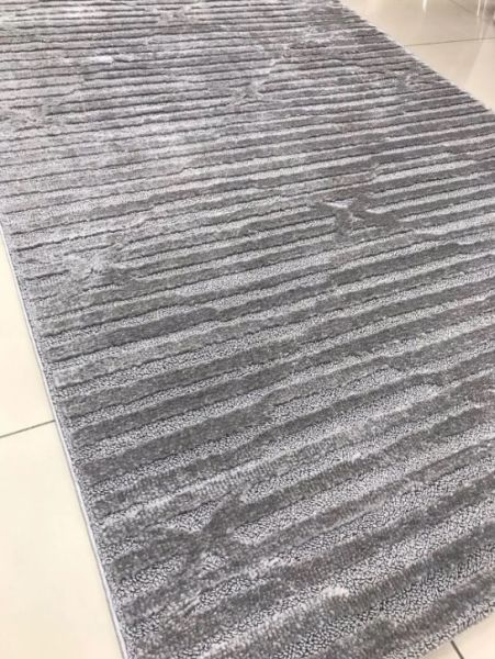 Padişah Glaze Koleksiyonu 68370 900 Gri Kabartmalı Yumuşak Dokuma Modern Salon Halısı