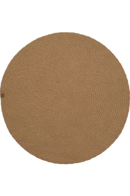 Lunox Kahve Hasır Örgü Çift Taraflı Dokuma Yolluk Jüt Kilim Yuvarlak Banyo Paspası