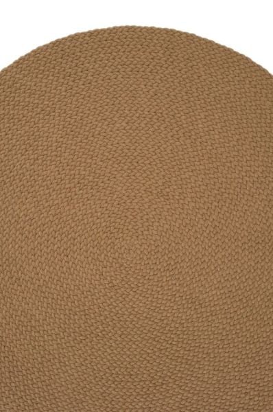 Lunox Kahve Hasır Örgü Çift Taraflı Dokuma Yolluk Jüt Kilim Yuvarlak Banyo Paspası