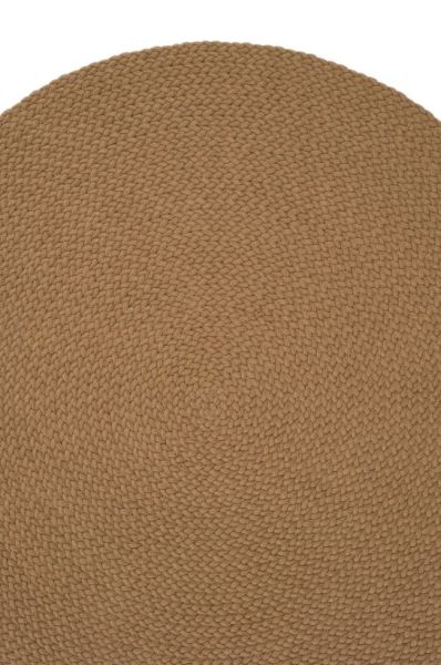 Lunox Kahve Hasır Örgü Çift Taraflı Dokuma Yolluk Jüt Kilim Yuvarlak Banyo Paspası
