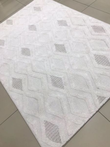 Padişah Glaze Koleksiyonu 68368 060 Krem Kabartmalı Yumuşak Dokuma Modern Salon Halısı