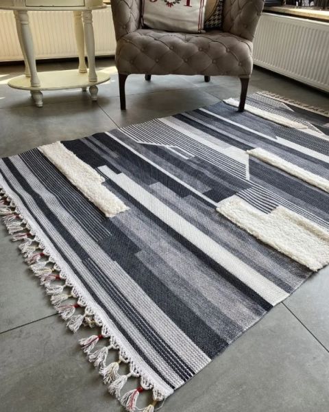 Halımax Just 09 Kabartmalı Yeni Nesil Yıkanabilir Püsküllü Dokuma Kilim
