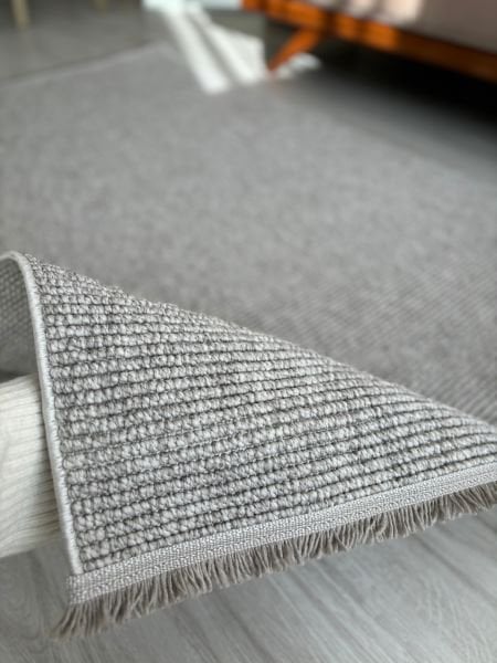 Seyran Halı Ribera Gri Yumuşak Dokulu Bukle Halı Kilim Salon Mutfak Koridor Yolluk Dokuma Makine Halısı