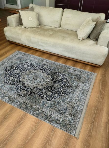 Drom Kaymaz Tabanlı Yıkanabilir Vintage Etnik Desenli Otantik Pamuk Salon Koridor Mutfak Halısı