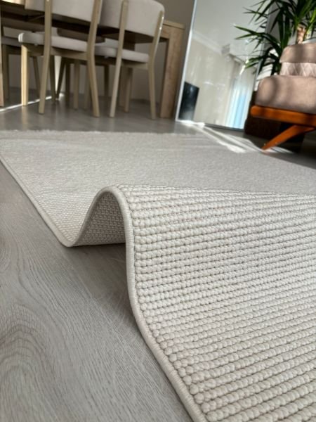 Seyran Halı Ribera Krem Yumuşak Dokulu Bukle Halı Kilim Salon Mutfak Koridor Yolluk Dokuma Makine Halısı