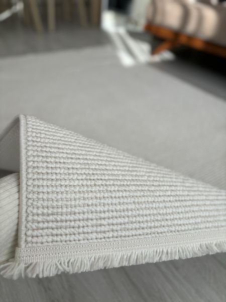 Seyran Halı Ribera Krem Yumuşak Dokulu Bukle Halı Kilim Salon Mutfak Koridor Yolluk Dokuma Makine Halısı
