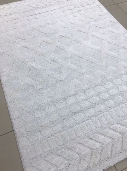 Padişah Glaze Koleksiyonu 68383 060 Krem Kabartmalı Yumuşak Dokuma Modern Salon Halısı