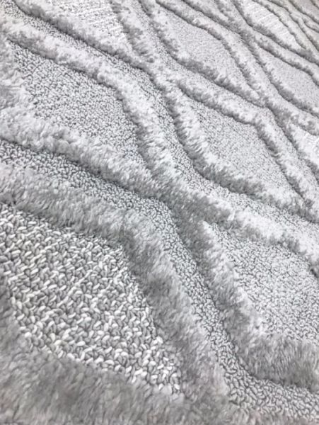 Padişah Glaze Koleksiyonu 68368 095 Gri Kabartmalı Yumuşak Dokuma Modern Salon Halısı