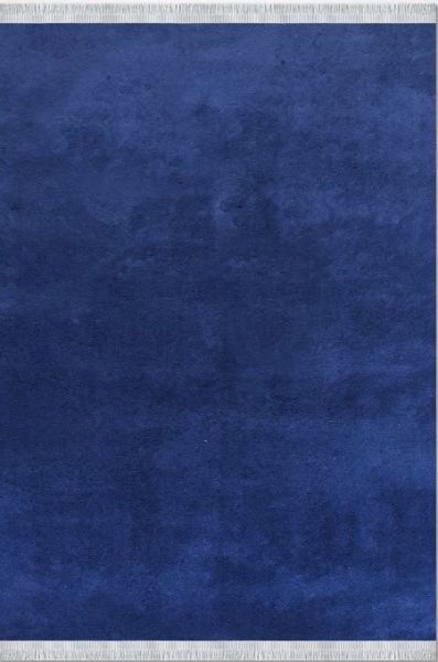 Crea Halı Puff 3154 Polyester Şönil ve Pamuk İplik ile Üretilen Shaggy Halı Mavi