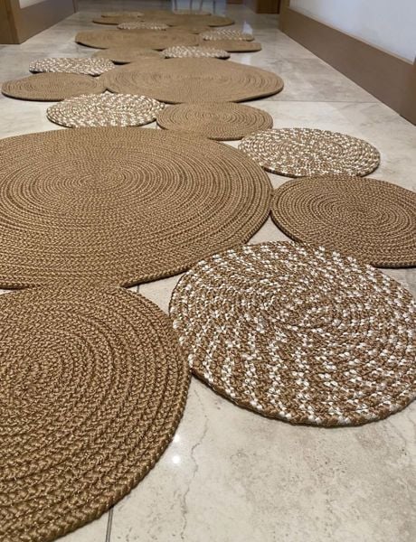 Milda 79 Jüt Hasırlı El Örgüsü Çift Taraflı Kilim Jüt Halı 55x134