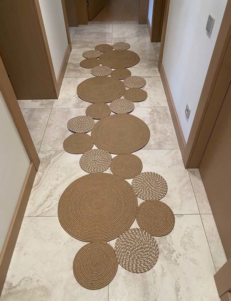 Milda 79 Jüt Hasırlı El Örgüsü Çift Taraflı Kilim Jüt Halı 55x134