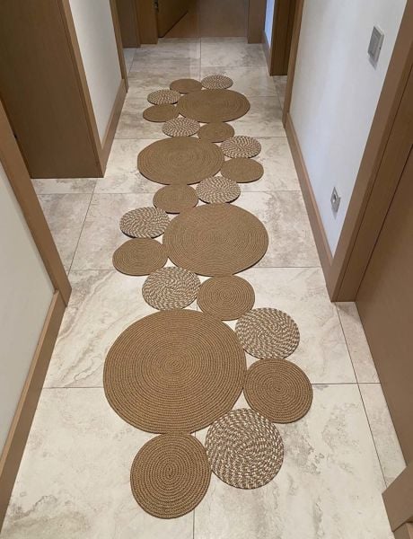 Milda 79 Jüt Hasırlı El Örgüsü Çift Taraflı Kilim Jüt Halı 100x230