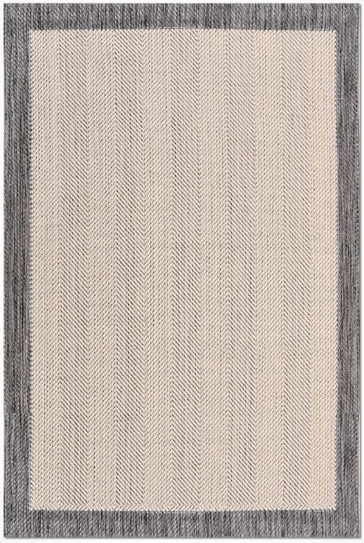 Crea Halı Andora AS02 Krem Gri Bordürlü Sisal Halı Hasır Doku Çerçeveli Halı My Crea Home