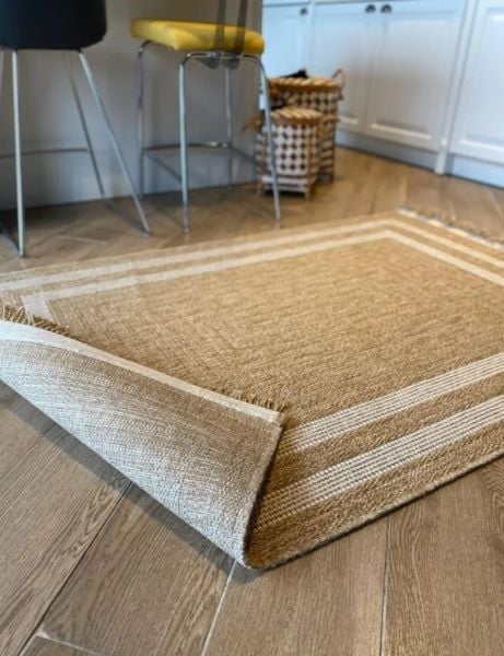Seyran Halı 668 İndia Modern Jüt Dokulu Modern Kahverengi Halı Hasır Model Yolluk
