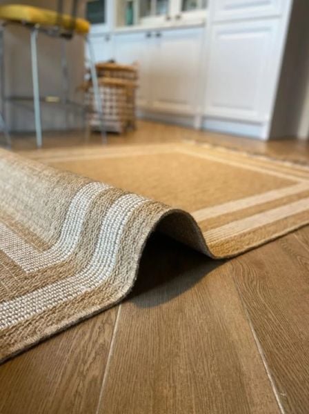 Seyran Halı 668 İndia Modern Jüt Dokulu Modern Kahverengi Halı Hasır Model Yolluk