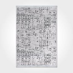 Crea Halı Vena Koleksiyonu 8015S Dokuma Kaymaz Tabanlı Modern Halı Gri My Crea Home 100x400
